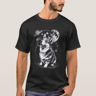Camiseta Corgi Astronauta Galáxia Planetas Espaço Amante de
