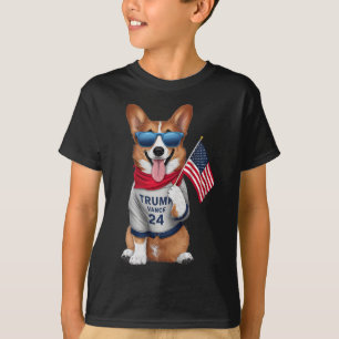 Camiseta Corgi Até o Meu Cão Quer Trump Vance Homens Mulher