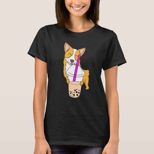 Camiseta Corgi Boba Leite Chá de Bolhas Mp (Frente)