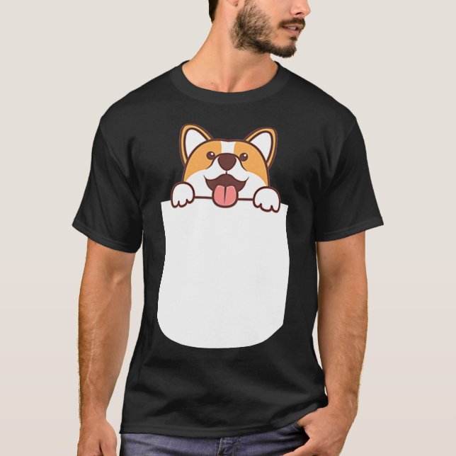Camiseta Corgi Bolso Presente de Aniversário para  (Frente)