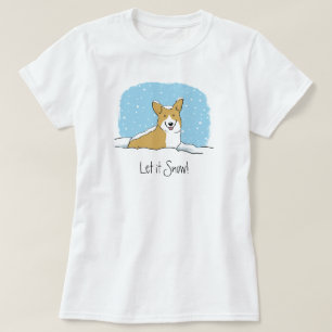 Camiseta Corgi Bonito Deixou nevar Feriado   Dog Lover's