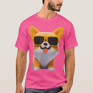 Camiseta Corgi Bonito Galês em Óculos Solares Corgi Mãe e C