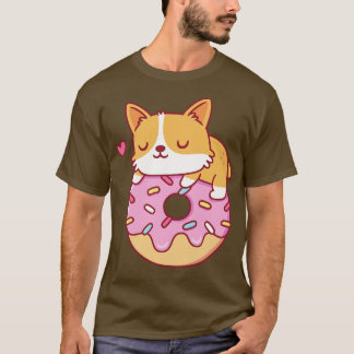 Camiseta Corgi Bonito Na Rosquinha Engraçado