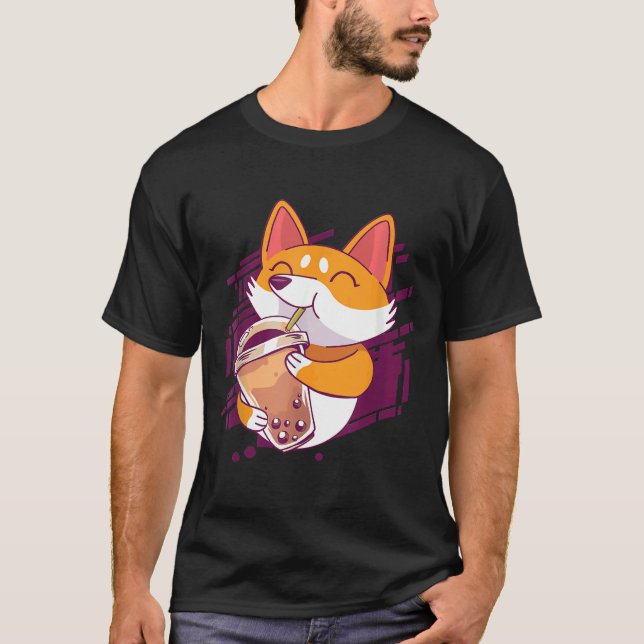 Camiseta Corgi Bubble Tea Bobas Corgi (Frente)