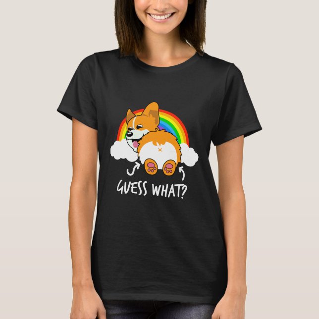 Camiseta Corgi Butt Guess What Funny (Frente)