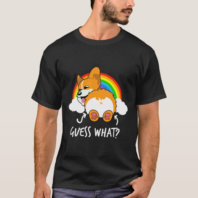 Camiseta Corgi Butt Guess What Funny (Frente)