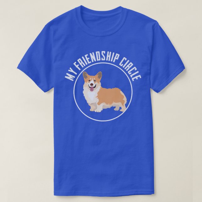 Camiseta Corgi Cachorro Amizade Círculo Funny Cachorro Prop (Frente do Design)