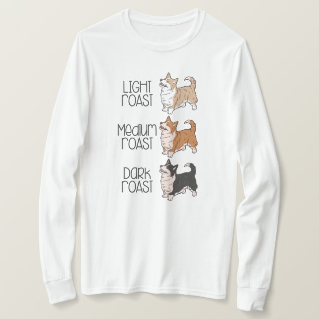 Camiseta Corgi Cachorro & Café (Frente do Design)
