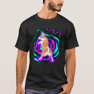 Camiseta Corgi Cachorro Dançando Retro Breakdancing Dança D