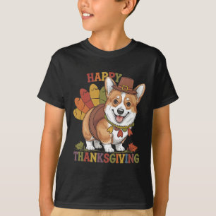 Camiseta Corgi Cachorro de Ação de Graças Peru