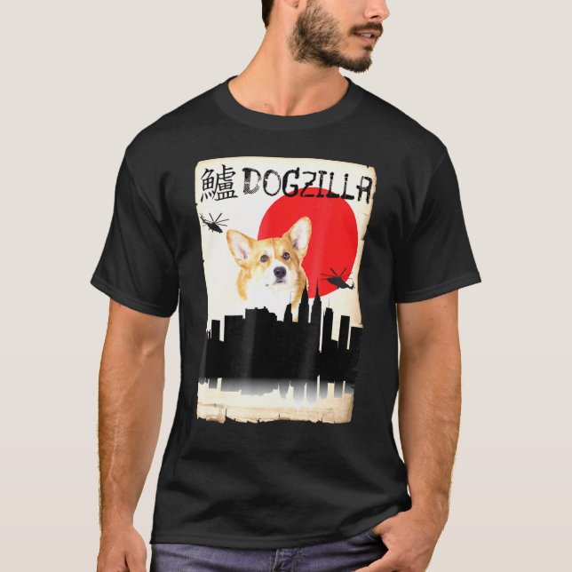 Camiseta Corgi Cachorro Dogzilla (Frente)