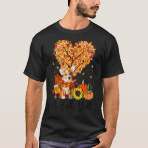 Camiseta Corgi Cachorro É Outono Por Todos Abobora Tempero