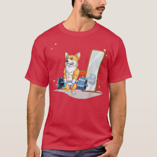 Camiseta Corgi Cachorro Elevador do Cachorro Malhação Gym