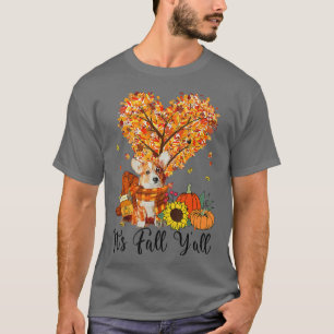 Camiseta Corgi Cachorro Sua Queda Yall Pumpkin Spice Cair F