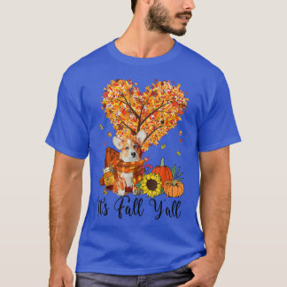 Camiseta Corgi Cachorro Sua Queda Yall Pumpkin Spice Cair F