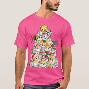 Camiseta Corgi Cães Feliz de Árvore de Natal Horgmas Xmas P