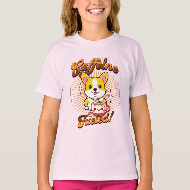 CAMISETA CORGI CAFEINE COMBUSTÍVEL! (Frente)