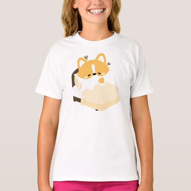 Camiseta Corgi Cansado Fofo (Frente)