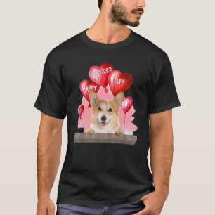 Camiseta Corgi Cão Feliz Dia dos Namorados Cachorro