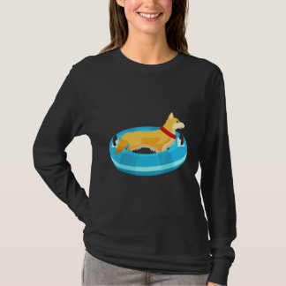 Camiseta Corgi Cão Flutuante Tubagem Flutuante
