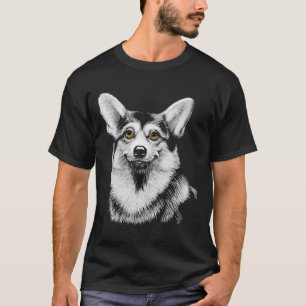 Camiseta Corgi Cão Mínimo Arte Animal Realista Moderna