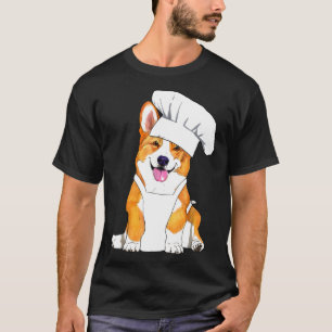 Camiseta Corgi Chef Cachorro Fofo Em Um Chapéu De Chef