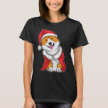 Camiseta Corgi Christmas Santa hat<br><div class="desc">Este design é o presente perfeito para um aniversário, Natal e outras celebrações. É adequado para mulheres, homens e crianças.</div>