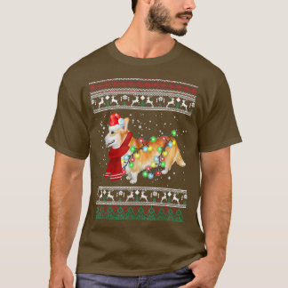 Camiseta Corgi Christmas Sweater Corgi Christmas Santa Hat