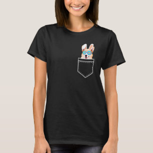 Camiseta Corgi Coelho no Bolso Feliz Páscoa Corgi