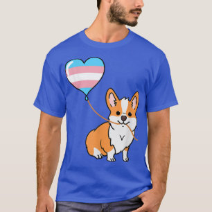 Camiseta Corgi com Balão de Orgulho Trans