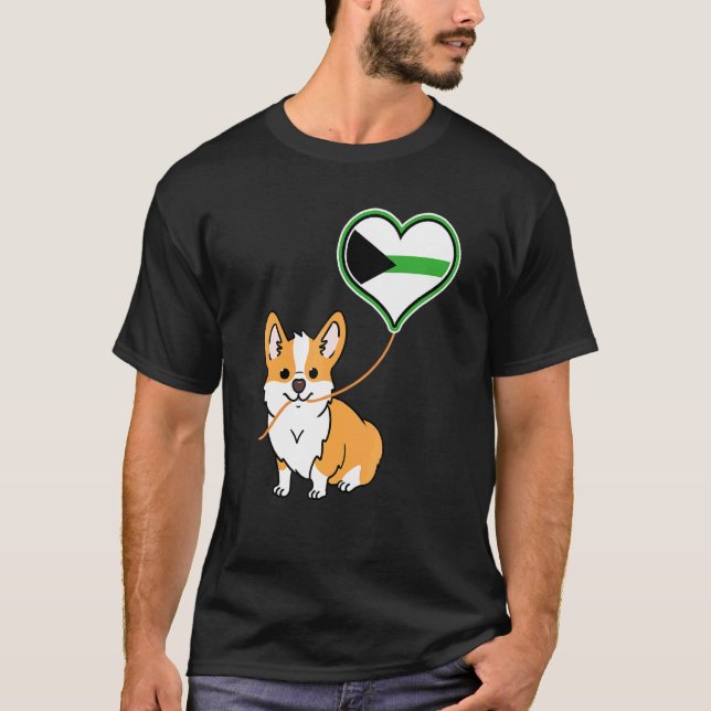 Camiseta Corgi Com Balão Demiromântico (Frente)