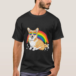 Camiseta Corgi Com Bandeira Lgbt Arco-Íris T Lgbtq Para Les