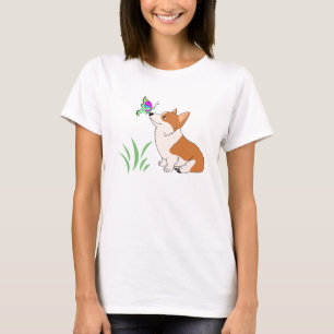 Camiseta Corgi com borboleta e Grass-1.png