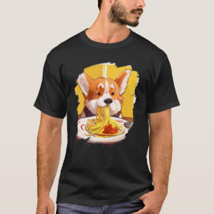 Camiseta Corgi Comendo Espaguete Massa Cachorro Comida Ital