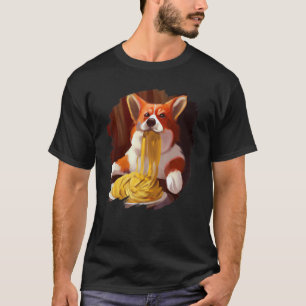 Camiseta Corgi Comendo Espaguete Massa Cachorro Comida Ital