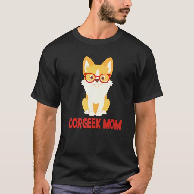 Camiseta Corgi Corgeek Mãe Cachorrinho Senhoras (Frente)