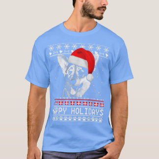 Camiseta Corgi Cute Feliz Feriados de Natal Cachorro de Nat