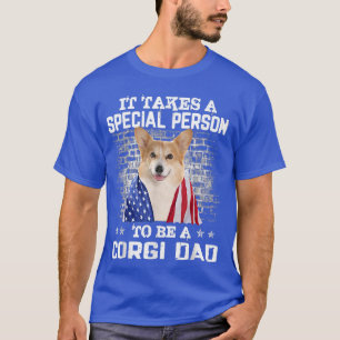 Camiseta Corgi Dad With Proud American Flag Dog Father's Da
