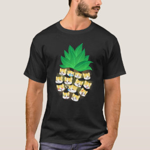 Camiseta Corgi de Abacaxi para Homens Mulheres Crianças Don