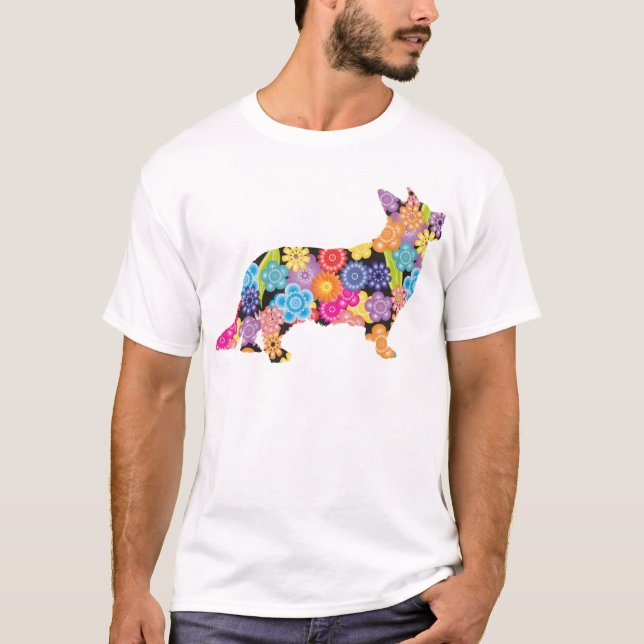 Camiseta Corgi de Galês do casaco de lã (Frente)
