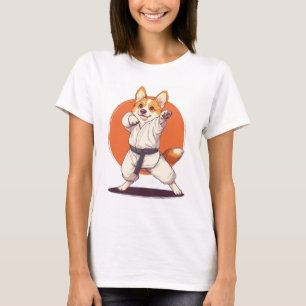 Camiseta Corgi de Karatê � Cão de Artes Marciais
