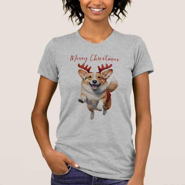 Camiseta Corgi de Natal com Rebeldes (Frente)