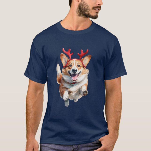 Camiseta Corgi de Natal com Rebeldes (Frente)