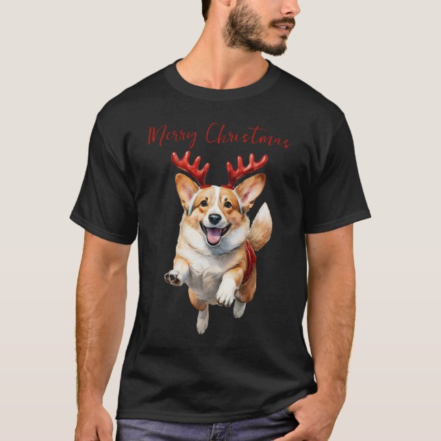 Camiseta Corgi de Natal com Rebeldes (Frente)