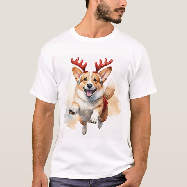 Camiseta Corgi de Natal com Rebeldes (Frente)