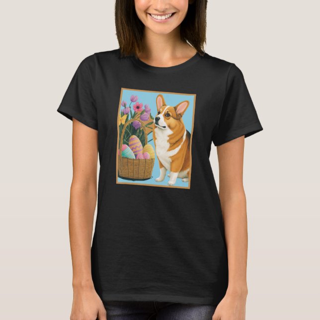 Camiseta Corgi de Páscoa bonito (Frente)