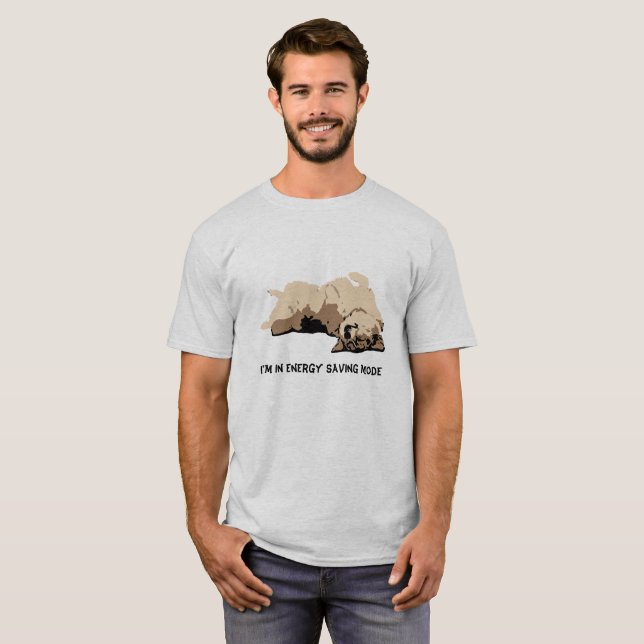 Camiseta Corgi de poupança de energia do modo (Frente Completa)