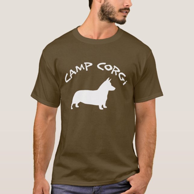 Camiseta Corgi do acampamento (Frente)
