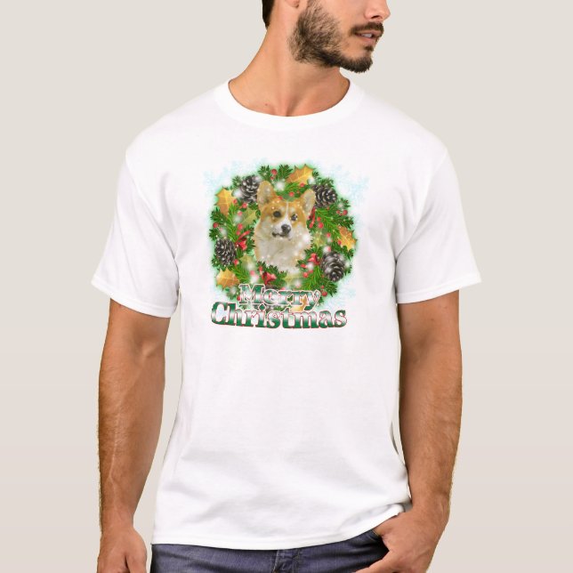Camiseta Corgi do Feliz Natal (Frente)