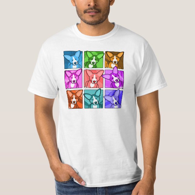 Camiseta Corgi do pop art (Frente)